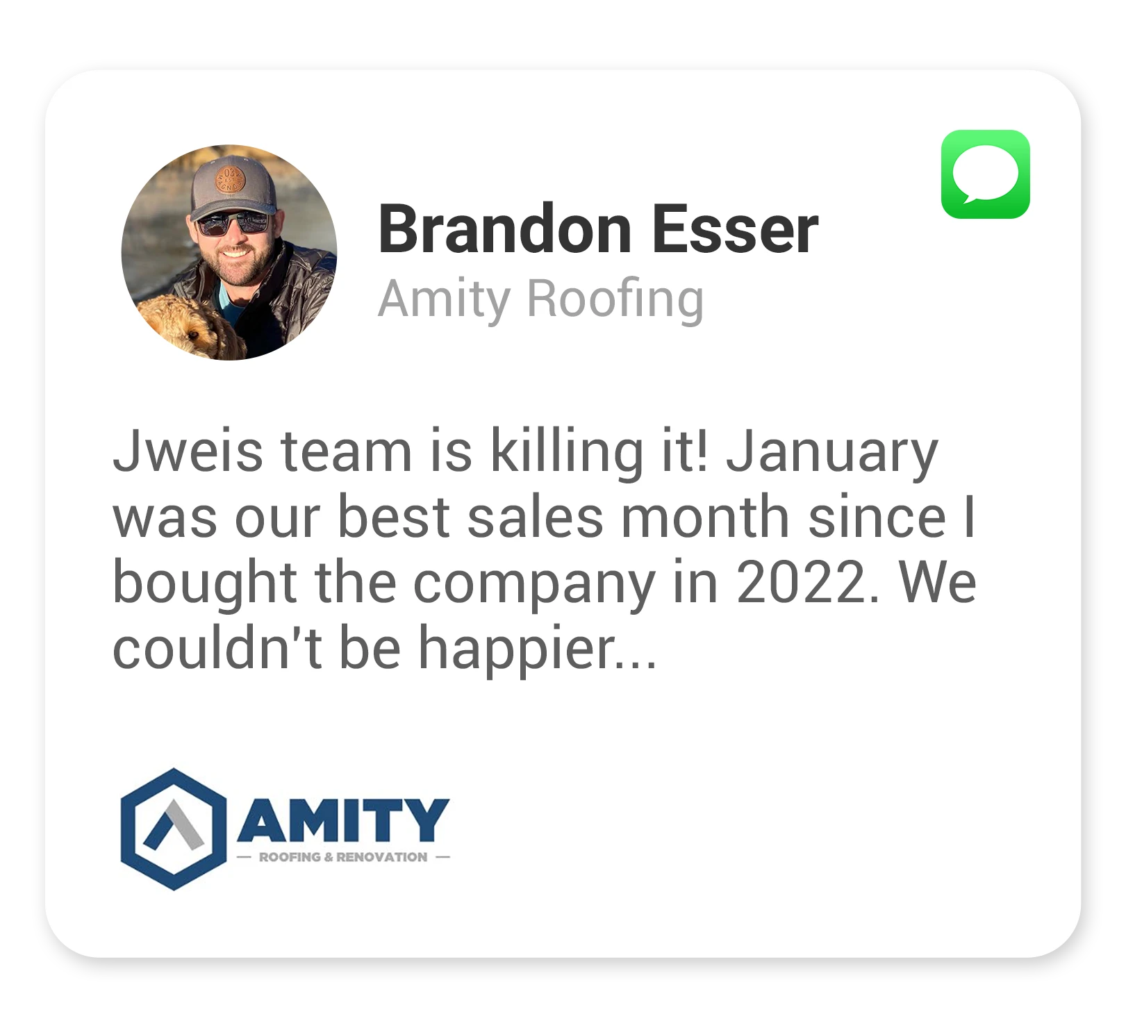 General Contractor Client Review from Brandon Esser